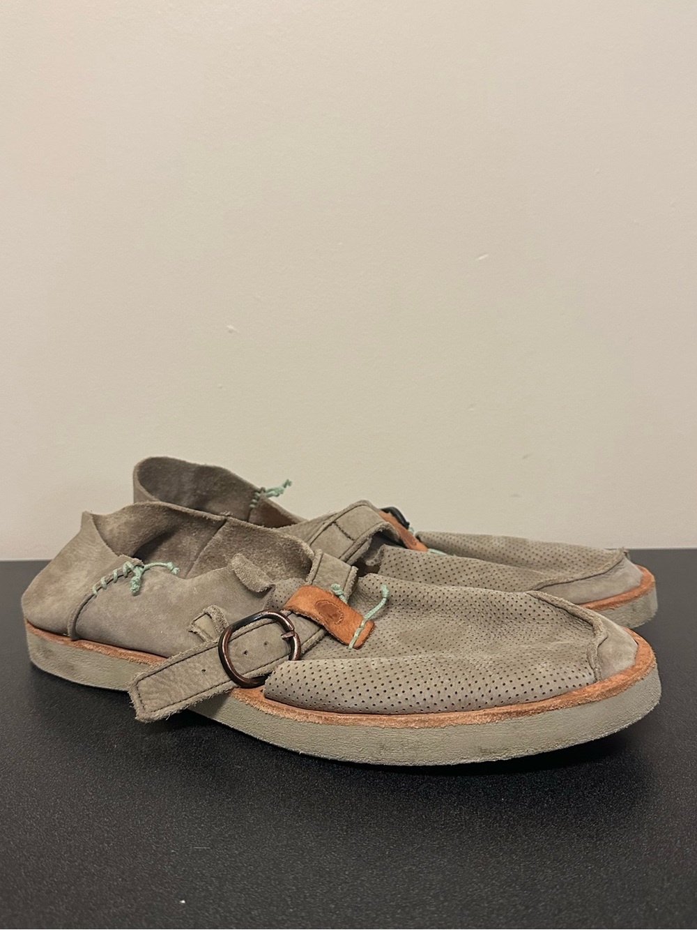 Satorisan Benirras Microperforated Leather Sandal Grey Size 12 EU 46 Mens Shoes